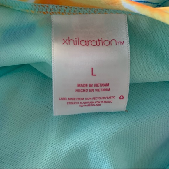 Aqua Blue Floral One Piece Strappy Swim Suit - Picture 9 of 10